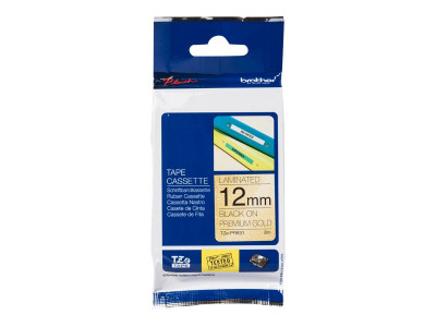 Brother : TZE-PR831 LAMINATED tape 12MM PREMIUM GOLD ON BLACK