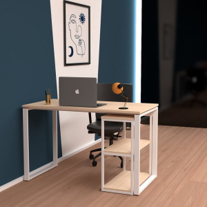 Bureau PAPERFLOW easyHome LV12, blanc/chêne