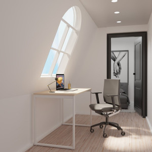Bureau PAPERFLOW easyHome LV12, blanc/chêne