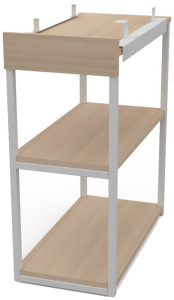 Bureau PAPERFLOW easyHome LV12, blanc/chêne