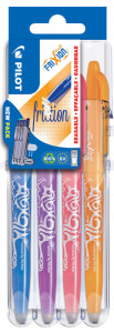 PILOT Stylo roller FRIXION BALL 07 Set2Go, étui de 4 Fun