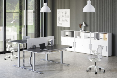 kerkmann Table de bureau assis-debout Move 3 Premium, gris