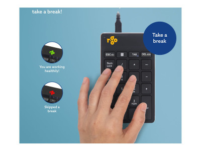 R-Go Tools R-Go Numpad Break, Filaire, Noir