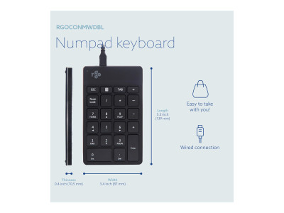 R-Go Tools R-Go Numpad Break, Filaire, Noir