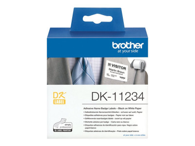 Brother DK-11234 badges visiteurs adhésifs 60x86mm