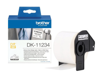Brother DK-11234 badges visiteurs adhésifs 60x86mm