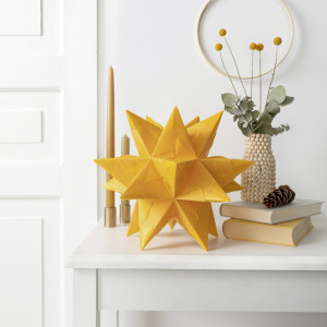 folia Feuille de papier pliable étoile Bascetta, jaune