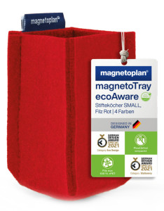 magnetoplan Pot à crayons magnetoTray, petit, rouge