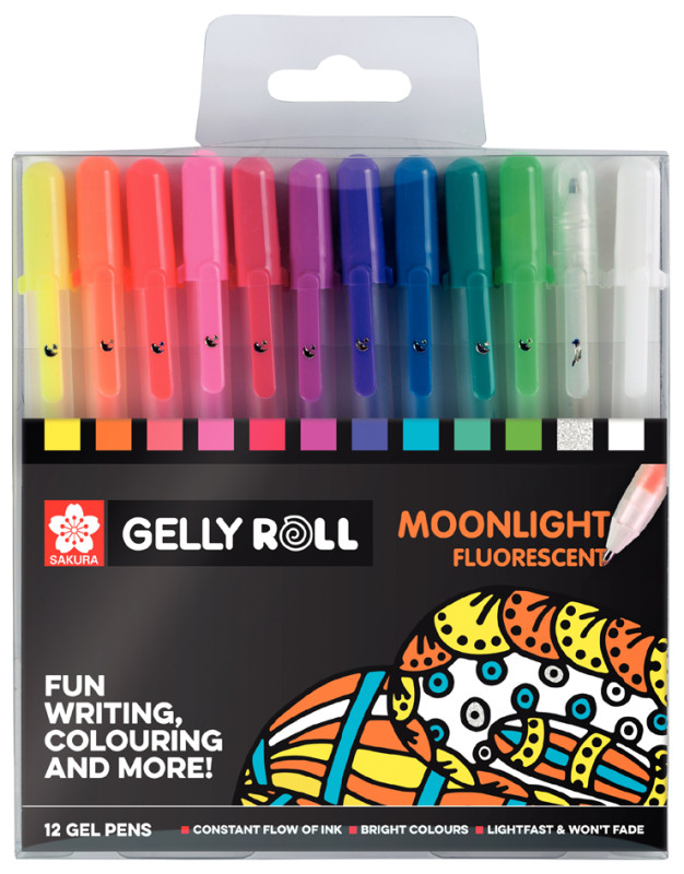 SAKURA Stylo roller encre gel Gelly Roll Moonlight étui de12