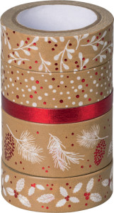 HEYDA Ruban adhésif décoratif Nature, rouge / blanc