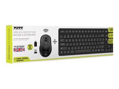 Port Technology : UK pack KEYBOARD + MOUSE MEDIUM WIRELESS