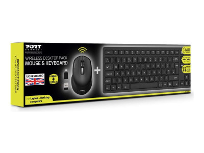 Port Technology : UK pack KEYBOARD + MOUSE MEDIUM WIRELESS