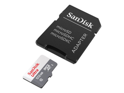 SANDISK : 512GB SANDISK ULTRA MICROSDXC SD ADAPTER 100MB/S CLASS 10 UHS-