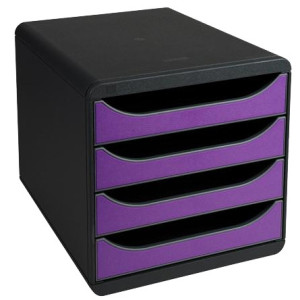 EXACOMPTA Module de classement BIG-BOX, 4 tiroirs, violet