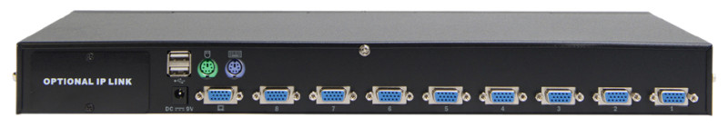 DIGITUS KVM Combo Switch USB / PS/2, 8-fach, schwarz