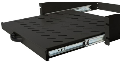 Étagère DIGITUS 19, 2 U, extensible, noire (RAL 9005)