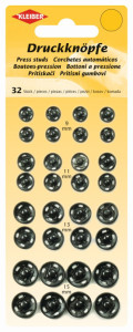 KLEIBER Bouton pression, différentes tailles, argent