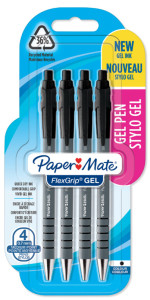 Paper:Mate Stylo encre gel FlexGrip GEL, blister de 4, noir