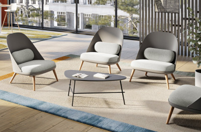 PAPERFLOW Table d'appoint LAZY, (L)930 x (P)500 mm, noir