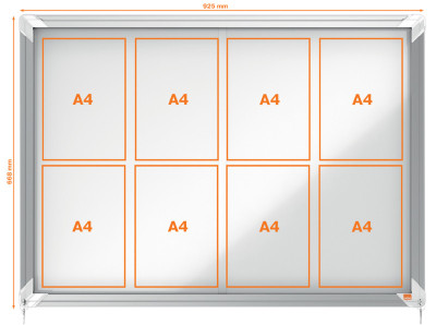 NOBO vitrine, porte coulissante, surface d'affichage en