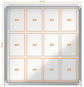 NOBO vitrine, porte coulissante, surface d'affichage en