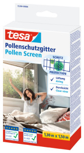 tesa Pollenschutzgitter für Fenster, 1,50 m x 1,30 m