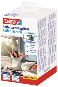 tesa Pollenschutzgitter für Fenster, 1,50 m x 1,30 m