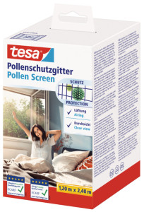 tesa Pollenschutzgitter für Fenster, 1,50 m x 1,30 m