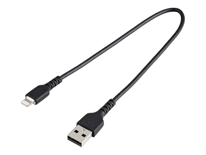 Startech : 30CM USB vers LIGHTNING cable APPLE MFI CERTIFIED - BLACK Startech : 30CM USB vers LIGHTNING cable APPLE MFI CERTIFIED - BLACK