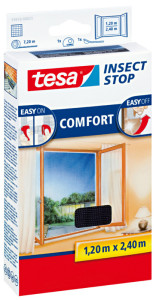 tesa Moustiquaire COMFORT pour les fenêtres, anthracite