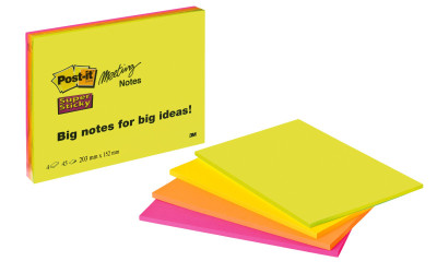 Post-it Bloc-note Meeting Notes Super Sticky, 203 x 153 mm