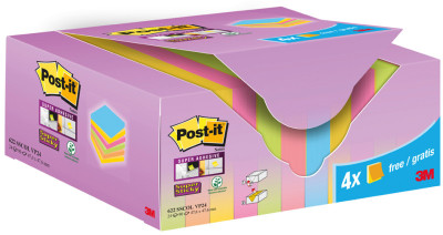 Post-it Bloc-note Super Sticky Notes, 76 x 76 mm, 20+4