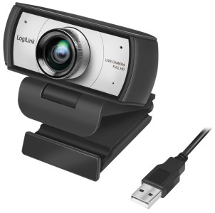 LogiLink Konferenz HD-USB-Webcam mit Dual-Mikrofon, 120 Grad