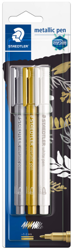 STAEDTLER Permanent-Marker Metallic, Rundspitze, 3er Blister