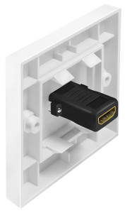 LogiLink Plastron HDMI, 2x femelle HDMI-femelle HDMI, blanc
