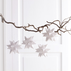 folia Feuilles pliables étoile Bascetta, 75 x 75 mm, blanc