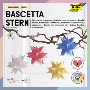 folia Feuilles pliables étoile Bascetta, 75 x 75 mm, blanc