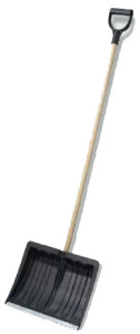 Pelle à neige en plastique, avec manche en bois, L: 1.100 mm