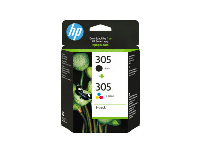 HP : HP 305 2-pack TRI-COLOR/BLACK cartouche encre