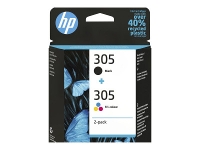 HP : HP 305 2-pack TRI-COLOR/BLACK cartouche encre