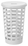 plast team Panier à linge BOSTON, 54 litres, rond, blanc plast team Panier à linge BOSTON, 54 litres, rond, blanc