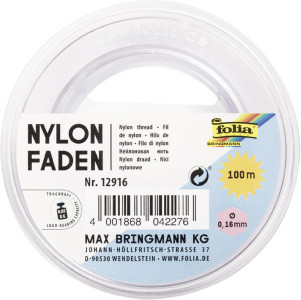 folia Nylonfaden auf Spule, 0,16 mm x 100 m, transparent