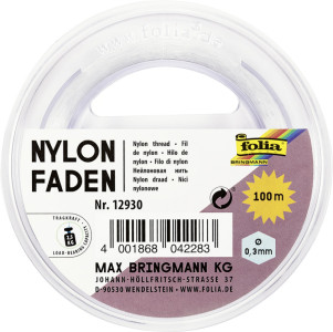 folia Nylonfaden auf Spule, 0,3 mm x 100 m, transparent