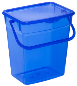 plast team Boîte à lessive, 6 litres, bleu transparent