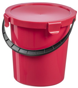 plast team Seau à cueillette avec couvercle, 5 L, rouge