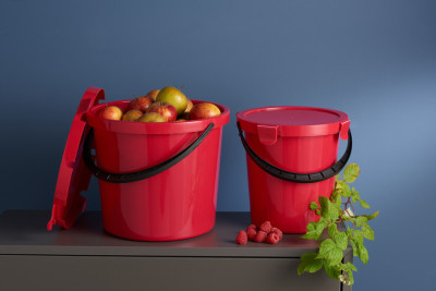plast team Seau à cueillette avec couvercle, 5 L, bleu clair