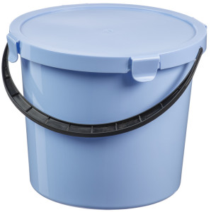 plast team Seau à cueillette avec couvercle,10 L, bleu clair