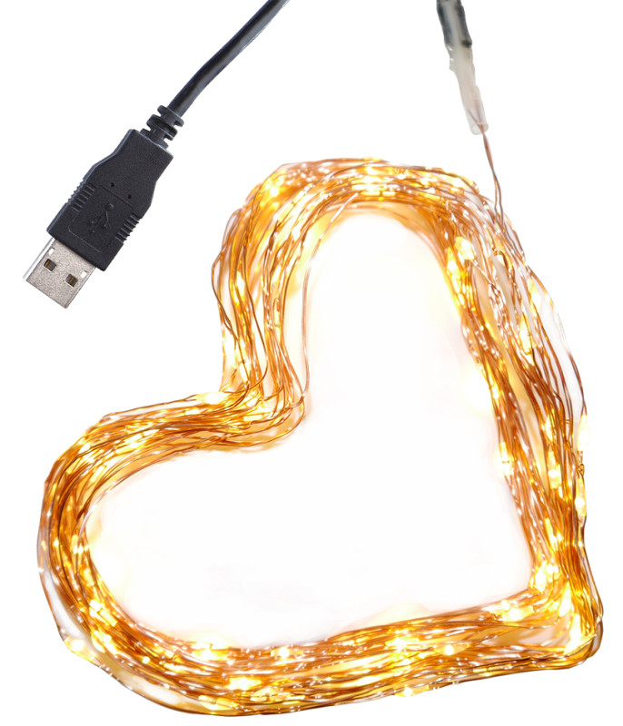 Clauss Mini guirlande lumineuse à LED, port USB