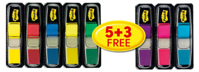 Post-it Marque-pages Index Mini, 11,9 x 43,2 mm, 5+3 GRATUIT