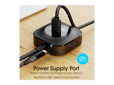 Urban Factory : MINI USB 3.0 HUB 4 PORTS BLACK